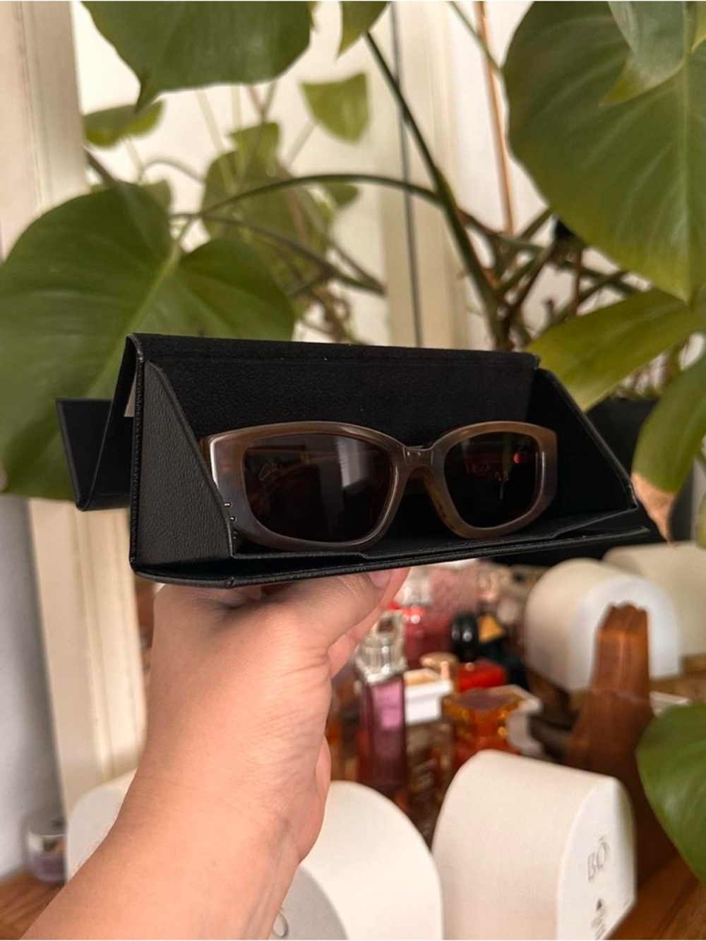 DEZI Brown Frame Sunglasses with Dark Lenses